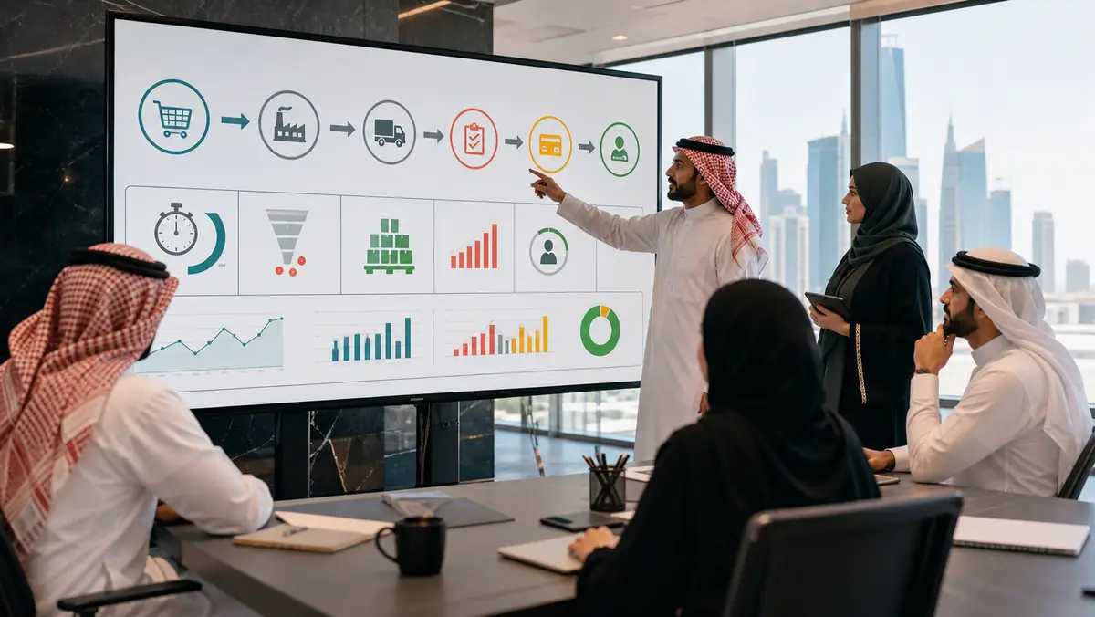 Saudi operations and finance team connecting process design decisions to measurable business outcomes