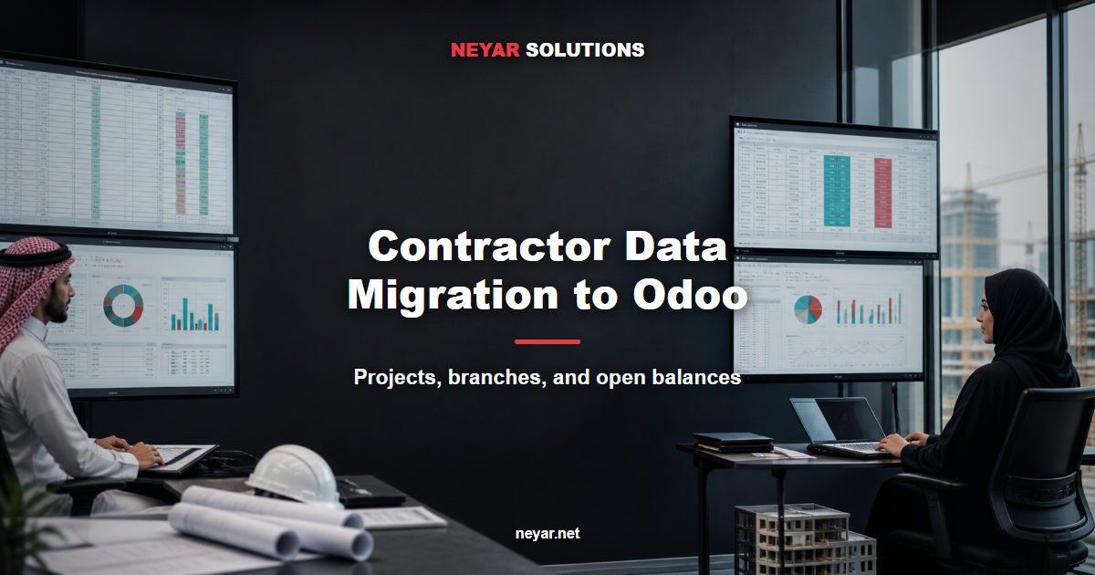Contractor data migration to Odoo for projects and branches