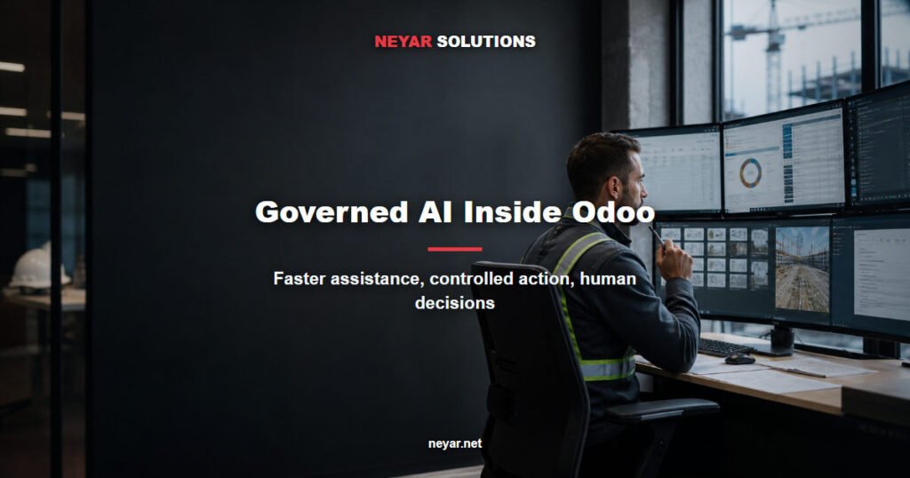 Governed AI Inside ERP for Contractors: Where Odoo Helps and Where People Must Decide